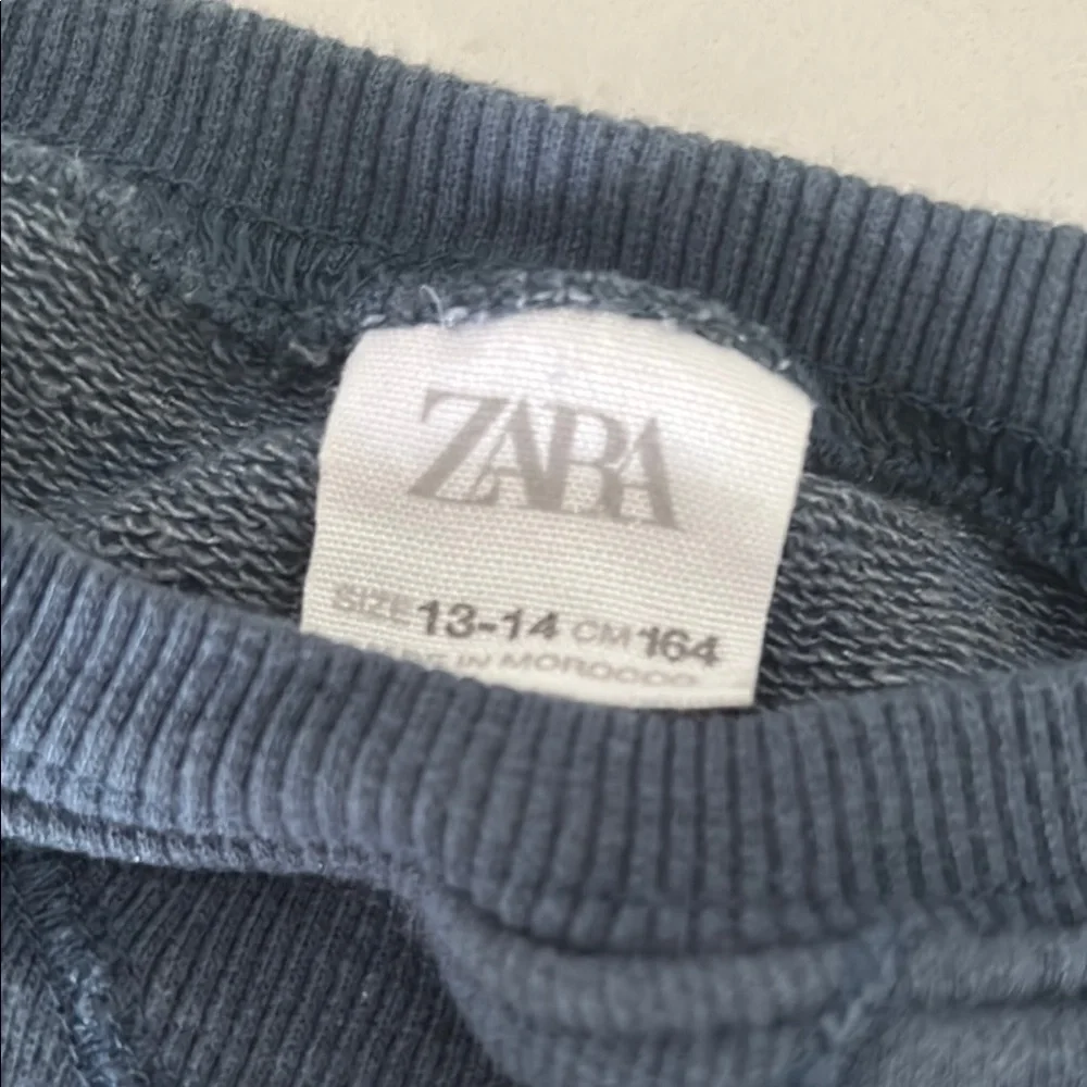 Zara Blue Crewneck Sweater with Vintage Collegiate Design